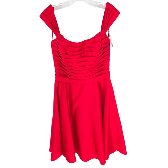 Allure Bridals Bridesmaids Ruched Satin Dress Scarlet Valentine's Day Date 10 - Picture 1 of 16